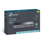 Switch TP-Link 16 ports Gigabit / Fast Ethernet – Rackable / Bureau – Haut débit – Idéal PME, collectivités & réseaux exigeants